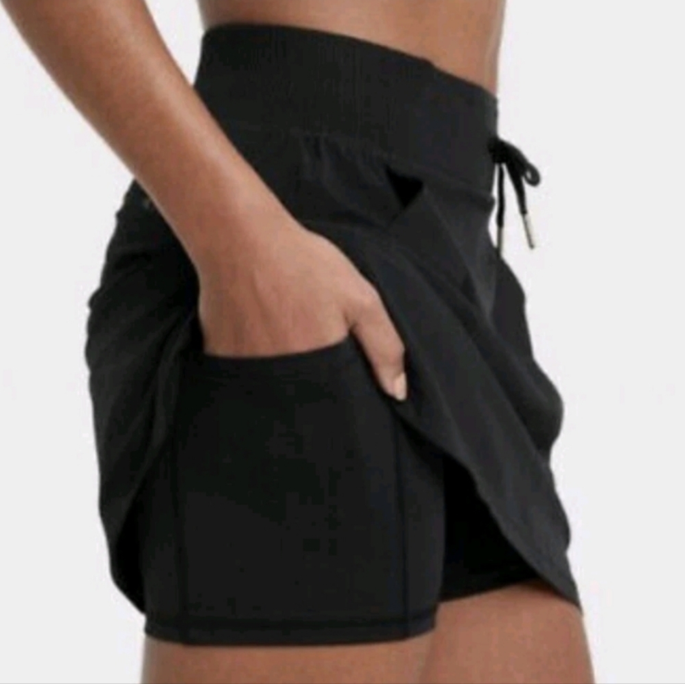 All In Motion Black Active Skirt Built-in-Shorts Tennis Pickleball L - Picture 2 of 5